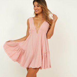 Showpo Urban Muse Light Pink Sun Dress
